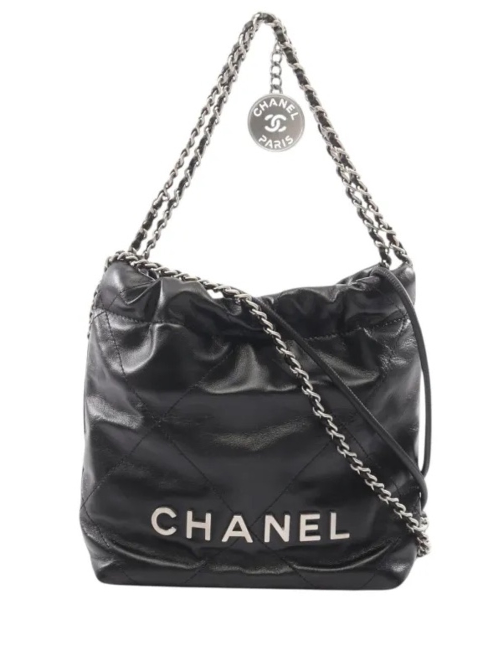 CHANEL 22 SMALL BLACK & SILVER
